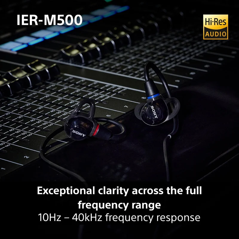 Sony IER-M500 Wired In-ear Monitor Headphones for Professionals (Black, Clear, Red/Blue)
