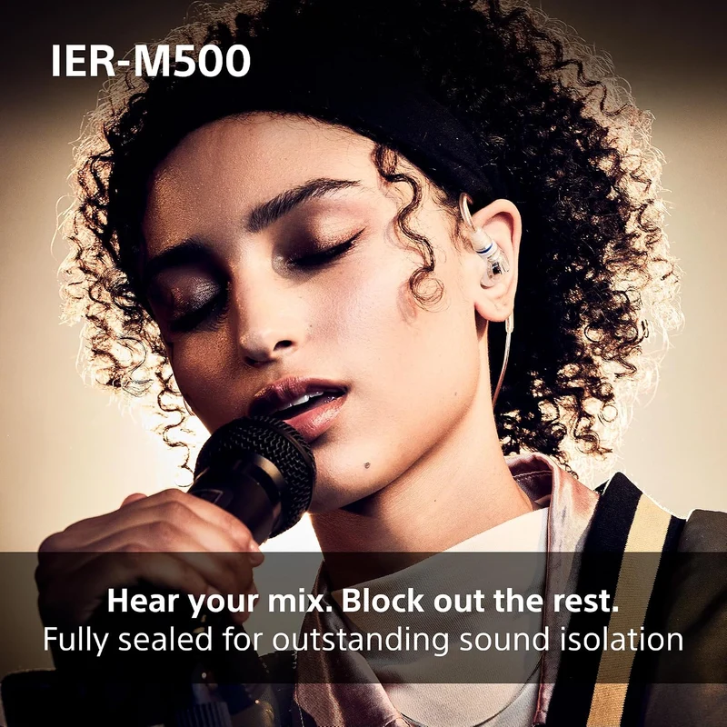 Sony IER-M500 Wired In-ear Monitor Headphones for Professionals (Black, Clear, Red/Blue)