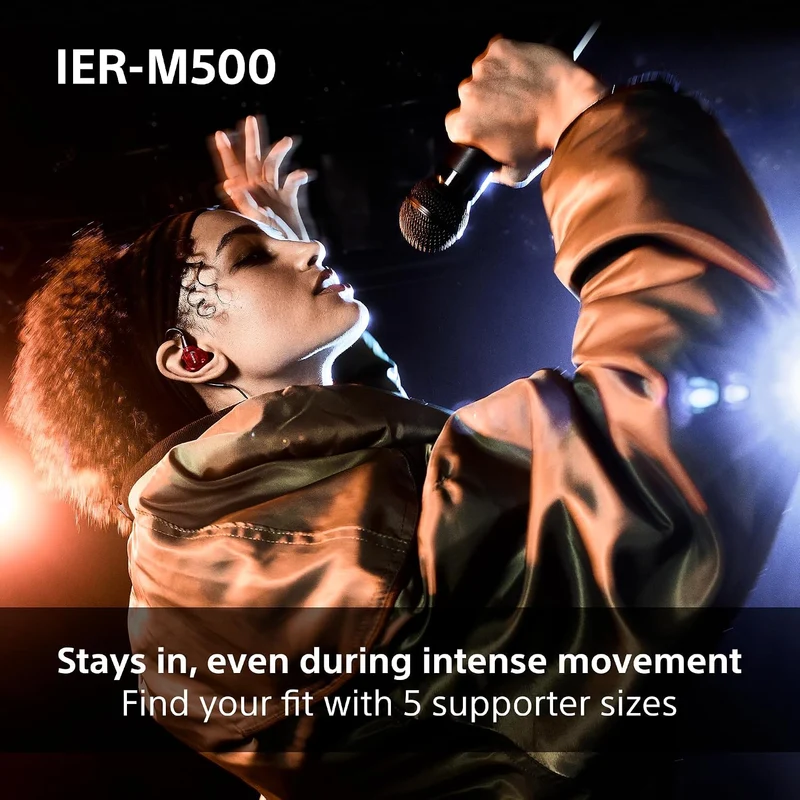 Sony IER-M500 Wired In-ear Monitor Headphones for Professionals (Black, Clear, Red/Blue)