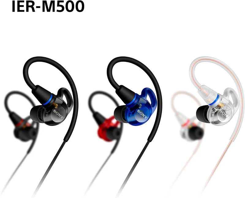 Sony IER-M500 Wired In-ear Monitor Headphones for Professionals (Black, Clear, Red/Blue)