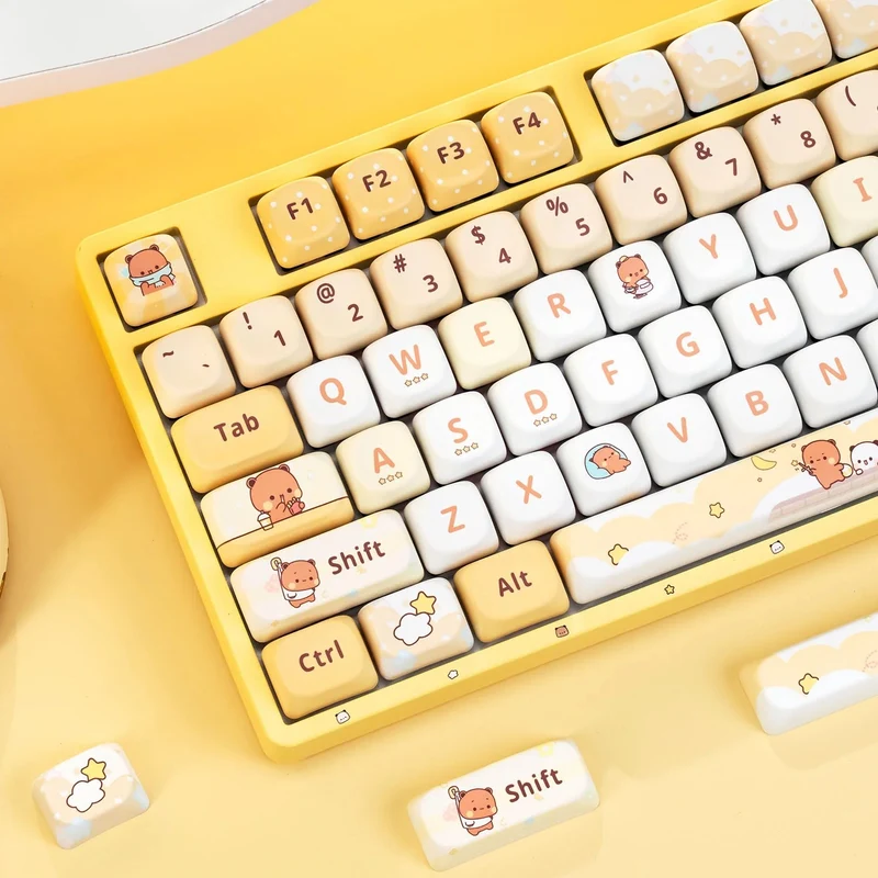 Akko Dudu and Bubu 5108 V5 Multi-Mode RGB Hot-Swappable Mechanical Keyboard (Yellow) (Akko V3 Piano Pro Switch) (103-K051A-011)
