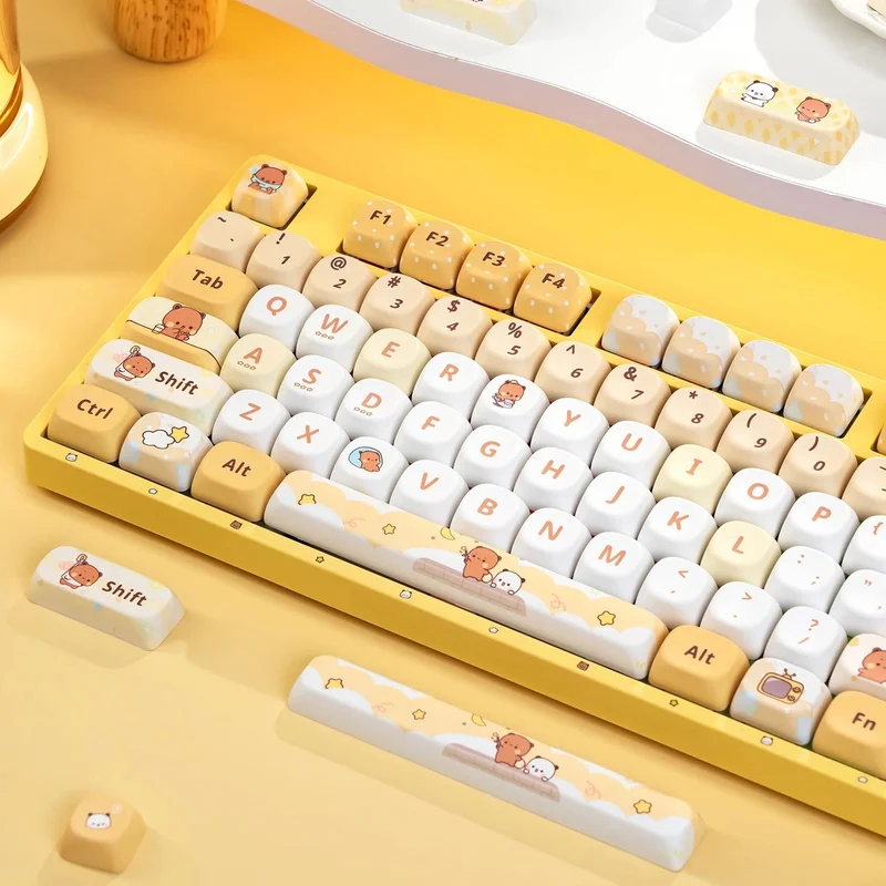 Akko Dudu and Bubu 5108 V5 Multi-Mode RGB Hot-Swappable Mechanical Keyboard (Yellow) (Akko V3 Piano Pro Switch) (103-K051A-011)