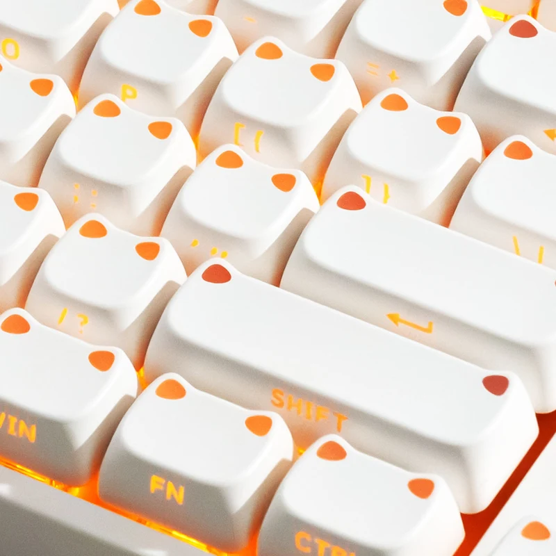 Akko Shiny Kitten Keycap Set MAO Profile 113 Keys (Pink SP, White SP)