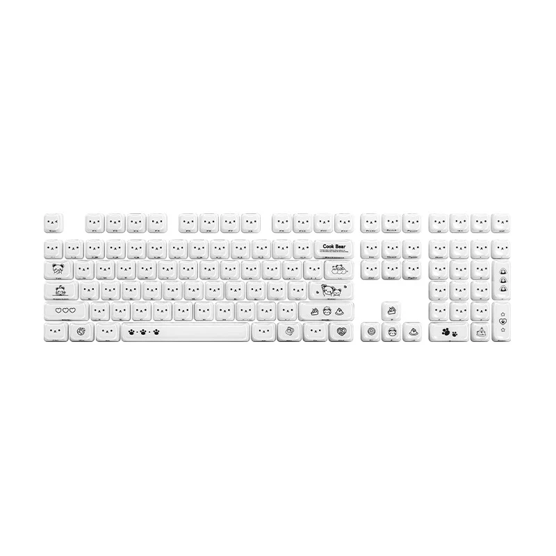 Akko Greedy Bear Keycap Set MAO Profile 119 Keys (Pink, White)