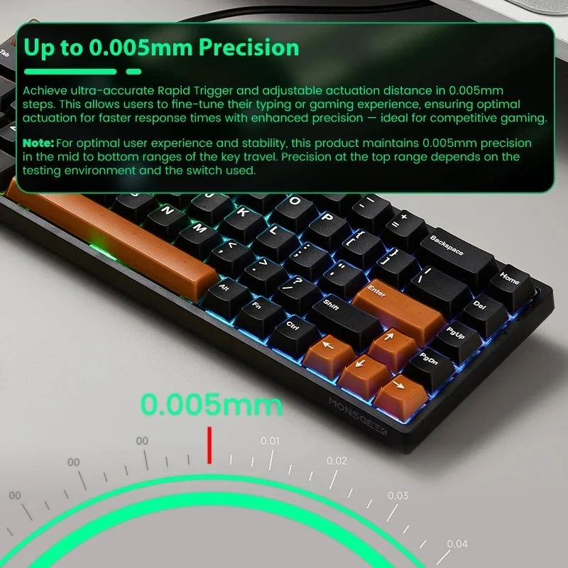 MonsGeek FUN68 HE Wired RGB Magnetic Keyboard (Frosted Pastel Gradient Transparent) (Akko Glare Magnetic Switch) (101-FN68B-017)