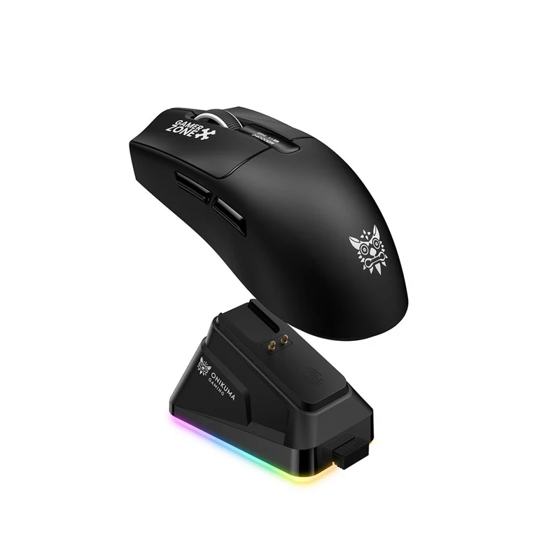 Onikuma DM10 Tri-Mode RGB Wireless Gaming Mouse (Black, White)