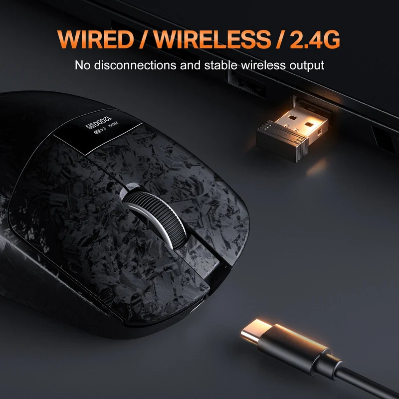 Onikuma DM08 Tri-Mode RGB Wireless Gaming Mouse (Black)