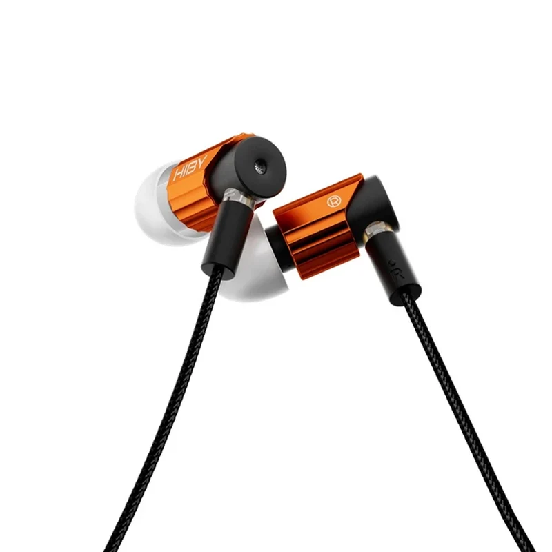 HiBy Yves Plus 7mm Micro-dynamic Be-coated HiFi Earphones (Black, Orange, Green)