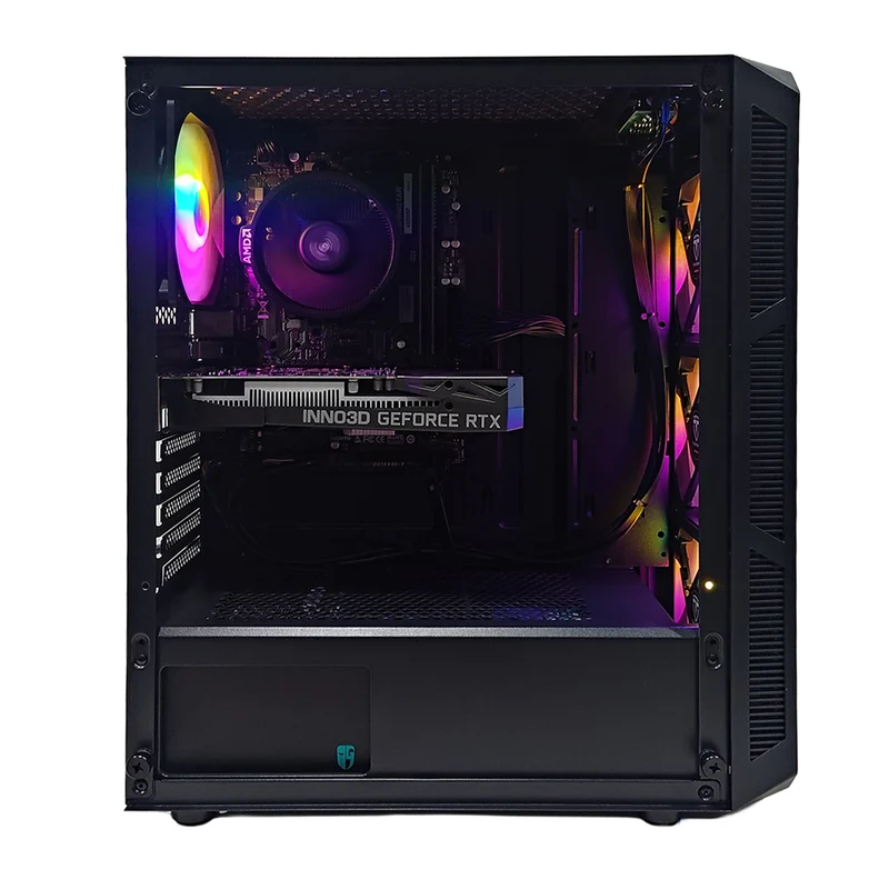 Alpha Hermes HE19A Black Desktop Gaming PC | AMD Ryzen 5 5500 | 16GB (2x8GB) RAM | 512GB SSD | RTX 3050 | Windows 11 Pro
