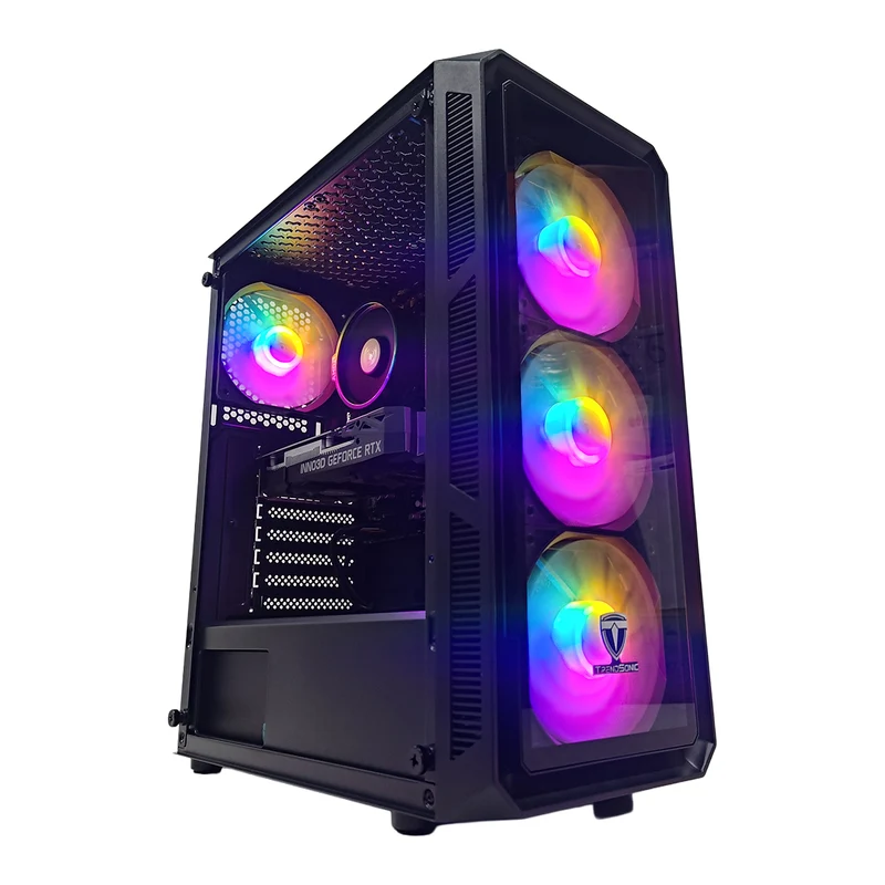 Alpha Hermes HE19A Black Desktop Gaming PC | AMD Ryzen 5 5500 | 16GB (2x8GB) RAM | 512GB SSD | RTX 3050 | Windows 11 Pro