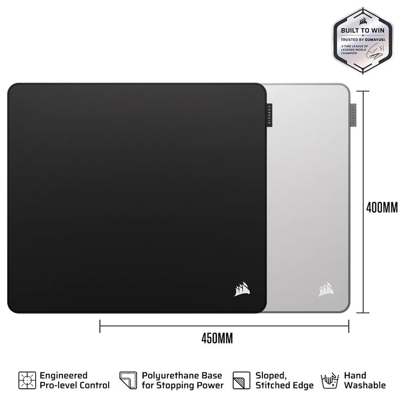 Corsair MM PRO Control Large Esports-Tuned Cloth Mouse Pad (Black, Grey) (CH-941C060-WW, CH-941C061-WW)