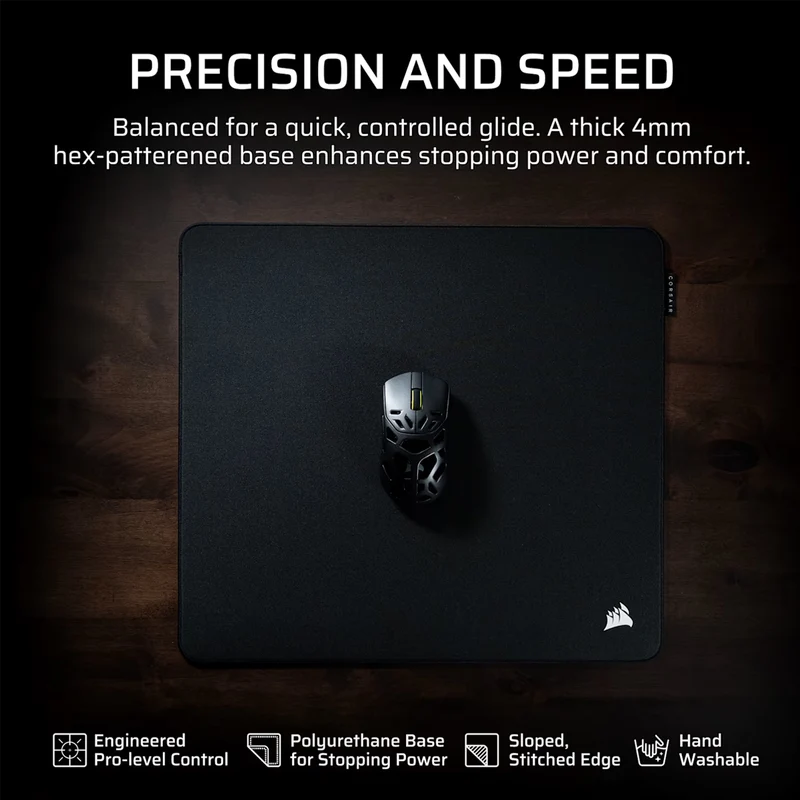 Corsair MM PRO Control Large Esports-Tuned Cloth Mouse Pad (Black, Grey) (CH-941C060-WW, CH-941C061-WW)