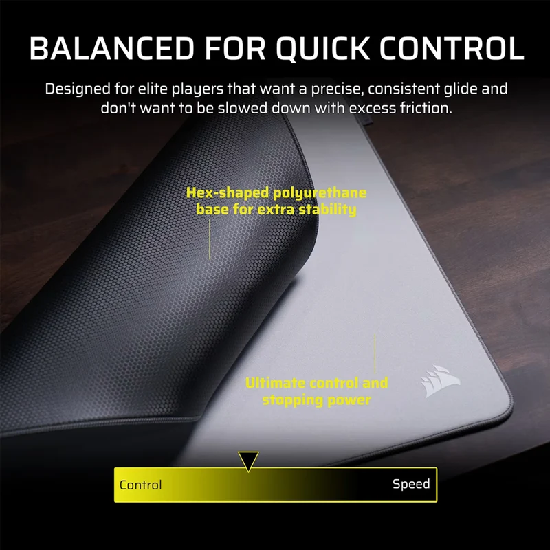 Corsair MM PRO Control Large Esports-Tuned Cloth Mouse Pad (Black, Grey) (CH-941C060-WW, CH-941C061-WW)