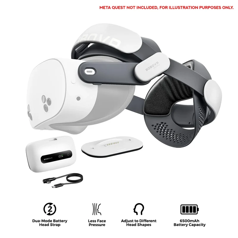 BoboVR M3 Pro+ Battery Strap Compatible w/ Meta Quest 3/3S