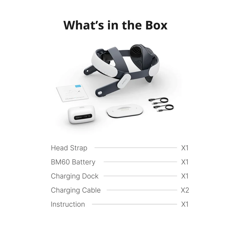BoboVR M3 Pro+ Battery Strap Compatible w/ Meta Quest 3/3S