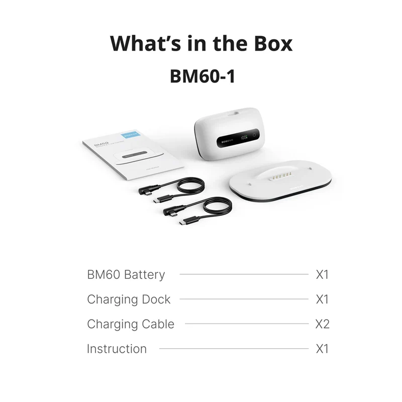 BoboVR BM60 Battery & Dock Combo (1 Battery + Dock, 2 Batteries + Dock)
