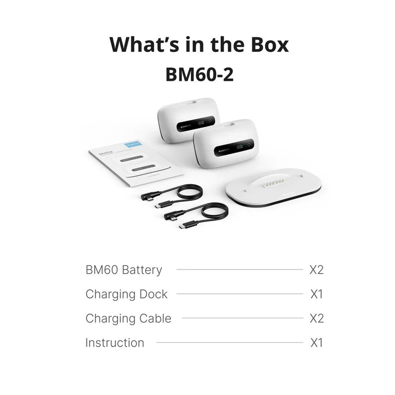 BoboVR BM60 Battery & Dock Combo (1 Battery + Dock, 2 Batteries + Dock)
