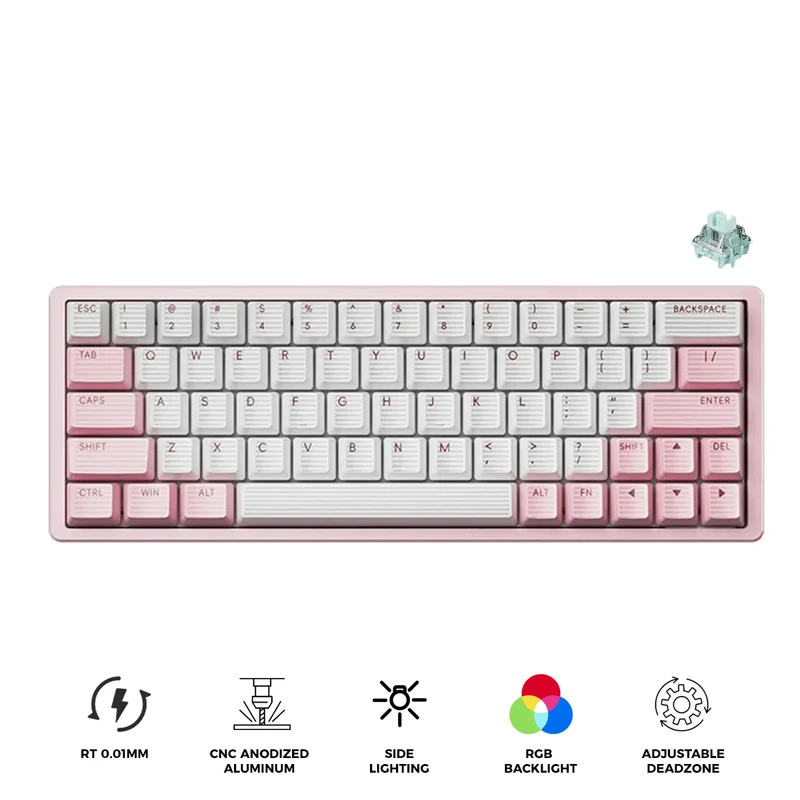 Scyrox Xpunk 63 CNC Aluminum 8K Magnetic Hall Effect Keyboard (Pink/White)