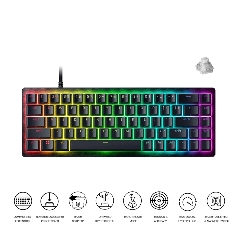 Razer Huntsman V3 HE Magnetic Mini 65% 8KHz - Hall Effect Magnetic Esports Keyboard