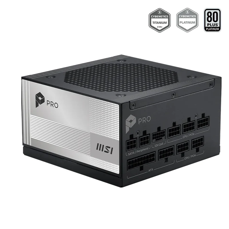 MSI Pro A850PL 850W PCIe5 80+ Platinum Fully Modular Power Supply