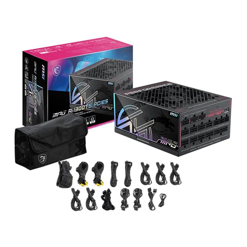 MSI MPG Ai1300TS 1300W PCIe5 80+ Titanium Fully Modular Power Supply
