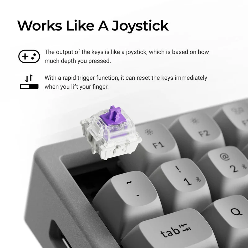 Keychron K2 HE 75% Wireless Hot-Swappable RGB Magnetic Switch Custom Keyboard - Concrete Edition (Gateron Double-Rail Magnetic Nebula Switch) (K2H-F1C)