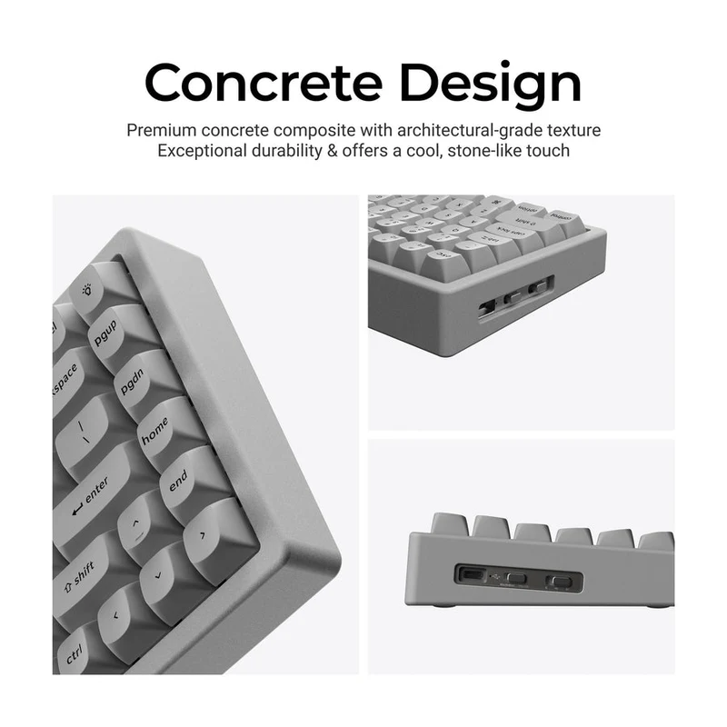 Keychron K2 HE 75% Wireless Hot-Swappable RGB Magnetic Switch Custom Keyboard - Concrete Edition (Gateron Double-Rail Magnetic Nebula Switch) (K2H-F1C)