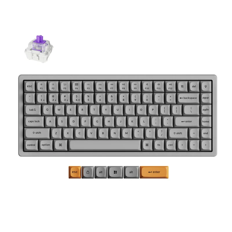 Keychron K2 HE 75% Wireless Hot-Swappable RGB Magnetic Switch Custom Keyboard - Concrete Edition (Gateron Double-Rail Magnetic Nebula Switch) (K2H-F1C)