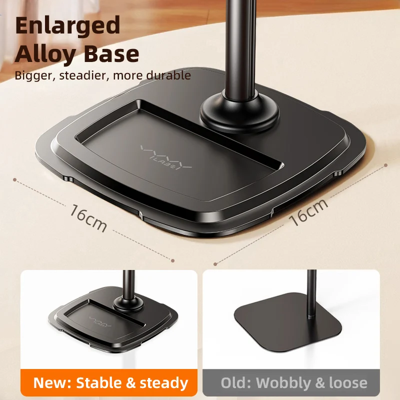 Vyvylabs Dual-Position Desktop Mobile & Tablet Adjustable Stand (Black) (V-LW-030-BK)