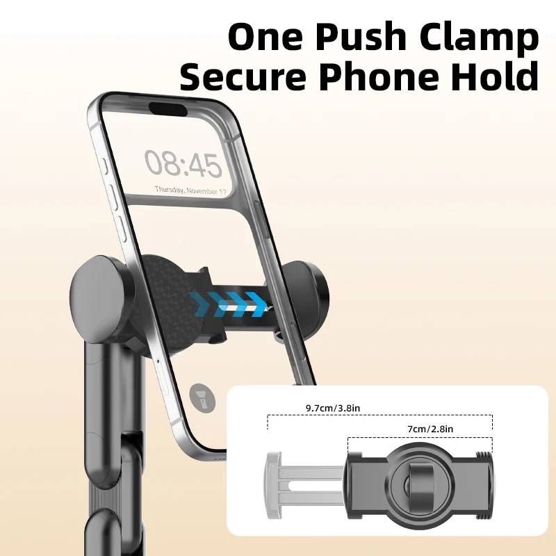 Vyvylabs K82 Desktop Retractable Clamping Mobile Stand (Black) (K82-BK)