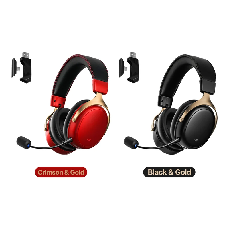 Akko Verge S9 Master Gaming Headset (Crimson & Gold, Black & Gold)