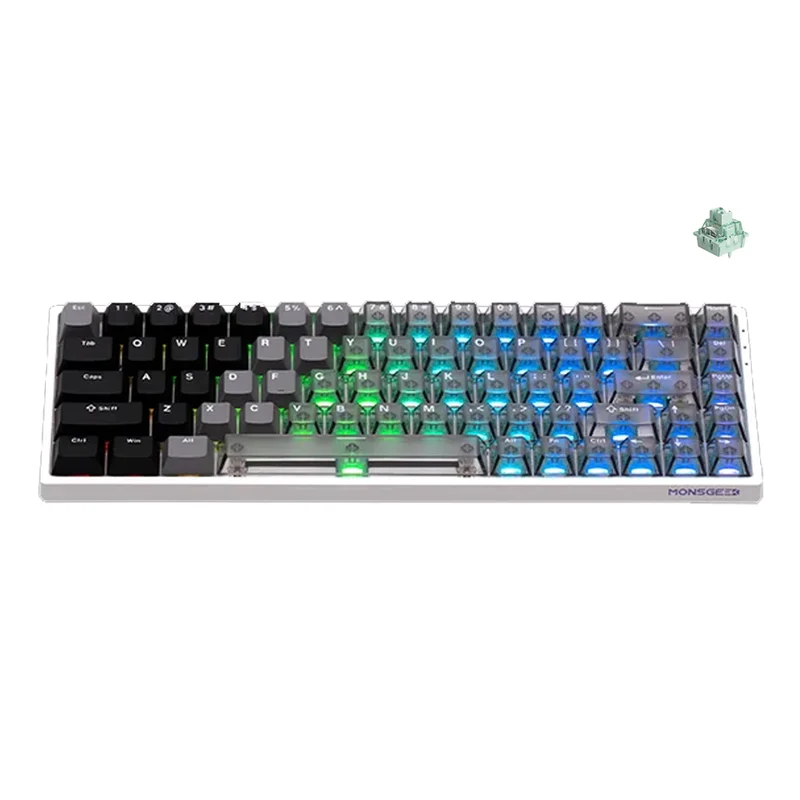MonsGeek FUN68 HE Wired RGB Magnetic Keyboard (Gradient Hybrid White Transparent) (Akko Glare Magnetic Switch) (101-FN68B-013)