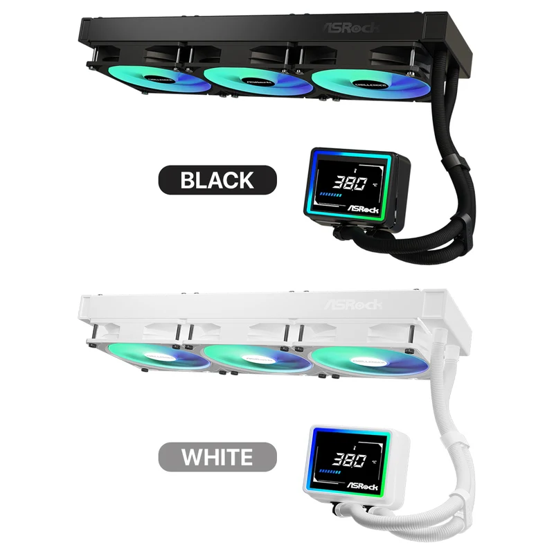 ASRock Challenger 360 Digital AIO Liquid Cooler (Black, White)
