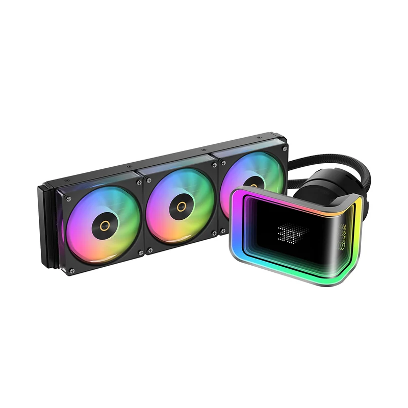 Ocypus Delta L36 Elite ARGB Digital AIO Liquid Cooler with Curved Infinite Mirror Pump Head (Black, White) (Delta-L36-BK3AAWDN00E-GL, Delta-L36-WH3AAWDN00E-GL)
