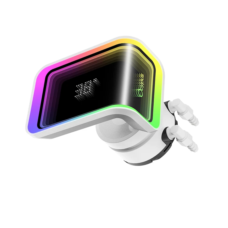 Ocypus Delta L36 Elite ARGB Digital AIO Liquid Cooler with Curved Infinite Mirror Pump Head (Black, White) (Delta-L36-BK3AAWDN00E-GL, Delta-L36-WH3AAWDN00E-GL)