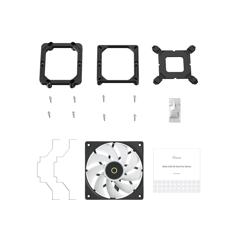 Ocypus Delta A40 SE Dual Fan ARGB Single-Tower CPU Air Cooler (Black, White) (Delta-A40-BK2AAWN00S-GL, Delta-A40-WH2AAWN00S-GL)