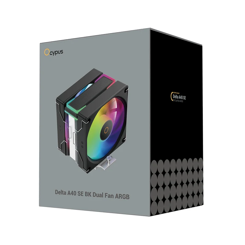 Ocypus Delta A40 SE Dual Fan ARGB Single-Tower CPU Air Cooler (Black, White) (Delta-A40-BK2AAWN00S-GL, Delta-A40-WH2AAWN00S-GL)