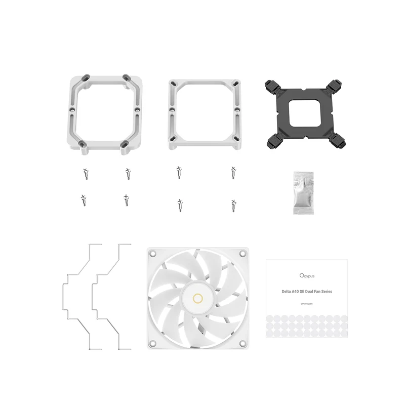 Ocypus Delta A40 SE Dual Fan ARGB Single-Tower CPU Air Cooler (Black, White) (Delta-A40-BK2AAWN00S-GL, Delta-A40-WH2AAWN00S-GL)