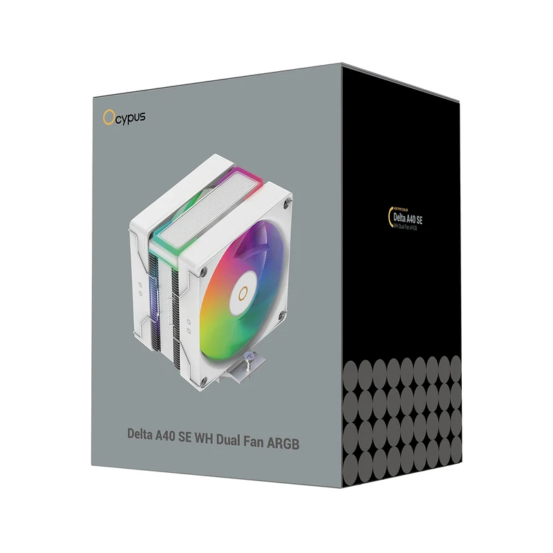 Ocypus Delta A40 SE Dual Fan ARGB Single-Tower CPU Air Cooler (Black, White) (Delta-A40-BK2AAWN00S-GL, Delta-A40-WH2AAWN00S-GL)