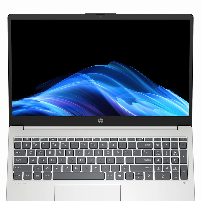 HP OmniBook 3 15-fn0046AU Laptop Next Gen AI (Glacier Silver) | 15.6" FHD (1920x1080) IPS | Ryzen AI 5 330 | 16GB RAM | 512GB SSD | AMD Radeon 820M Graphics | Windows 11 Home | MS Office Home 2024 + HP Everyday 16" Laptop Briefcase