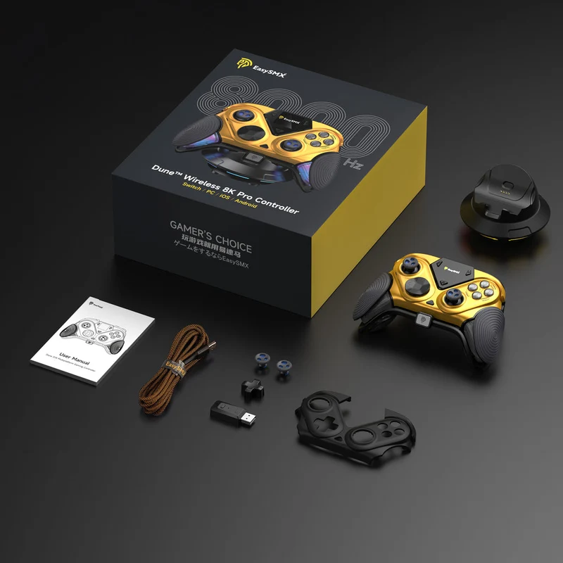 EasySMX D15 Dune Wireless 8K Pro Controller for Switch/PC/iOS/Android (Gold) (VG-C466)