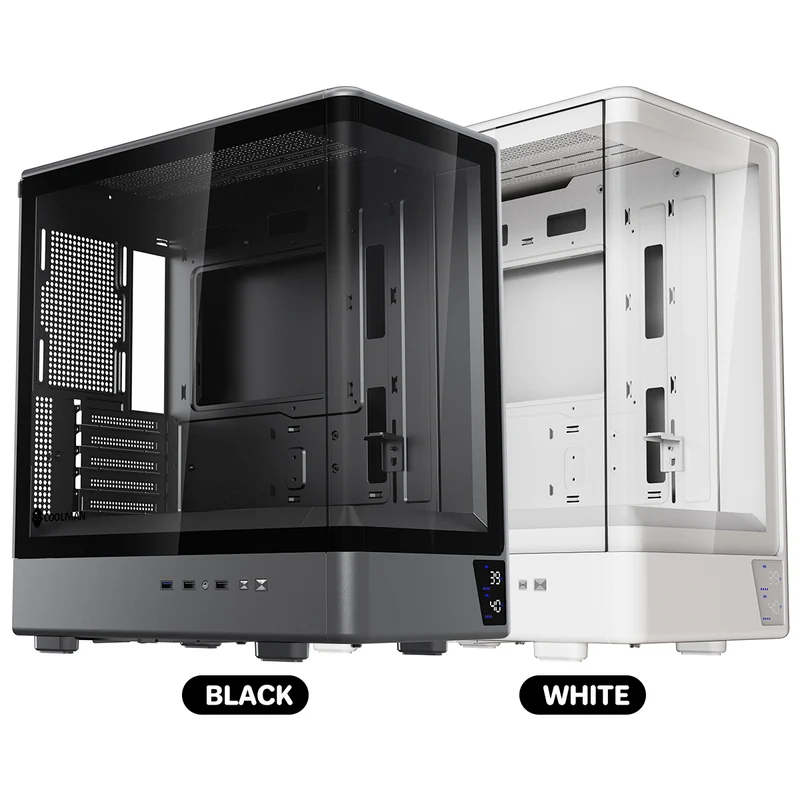 Coolman Astra M-ATX PC Case with Digital Screen Display (Black, White)