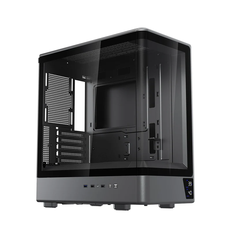 Coolman Astra M-ATX PC Case with Digital Screen Display (Black, White)