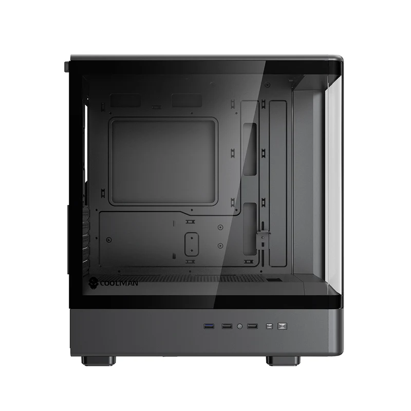 Coolman Astra M-ATX PC Case with Digital Screen Display (Black, White)