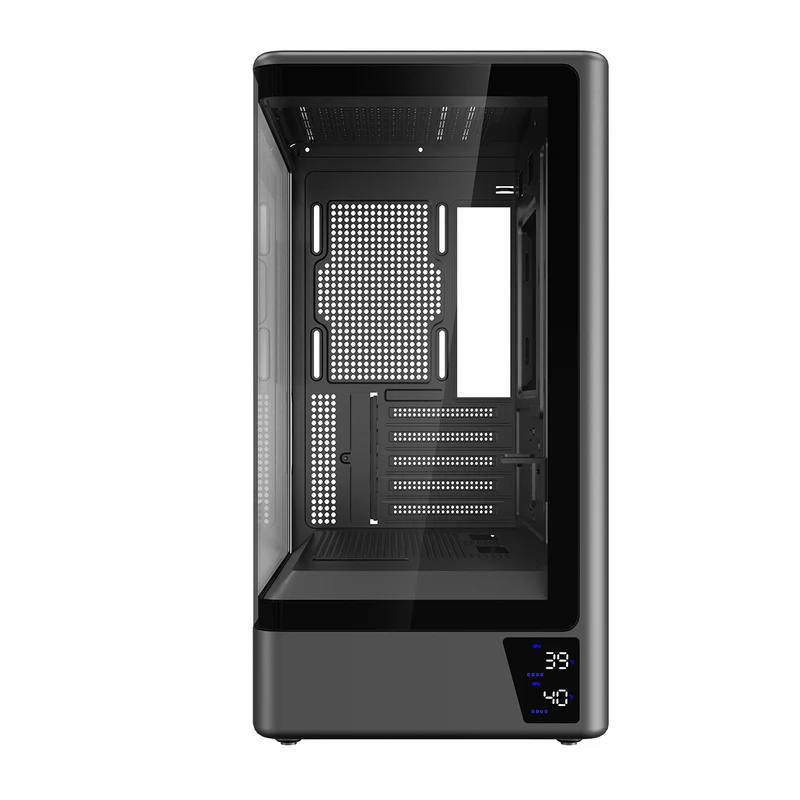 Coolman Astra M-ATX PC Case with Digital Screen Display (Black, White)