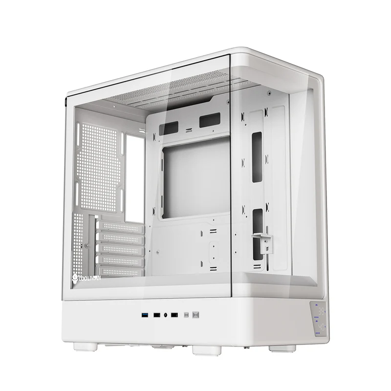 Coolman Astra M-ATX PC Case with Digital Screen Display (Black, White)