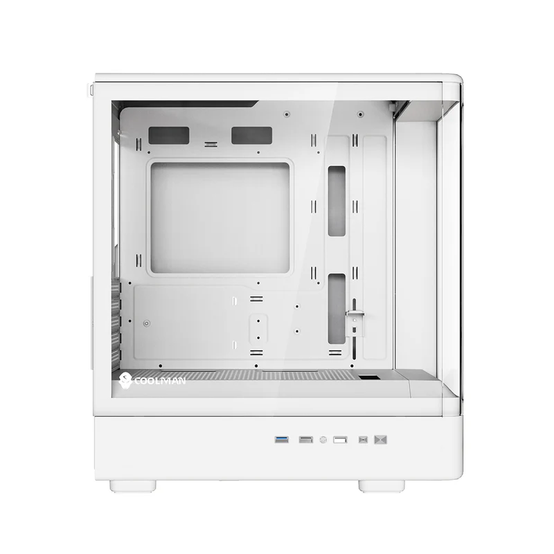 Coolman Astra M-ATX PC Case with Digital Screen Display (Black, White)