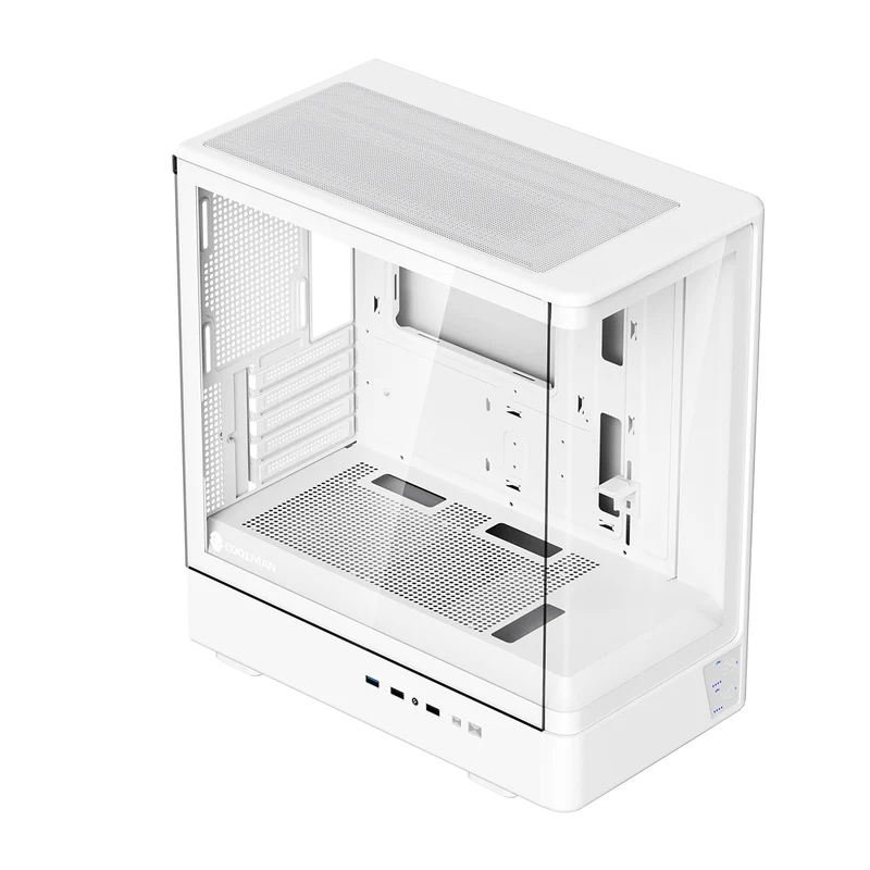 Coolman Astra M-ATX PC Case with Digital Screen Display (Black, White)