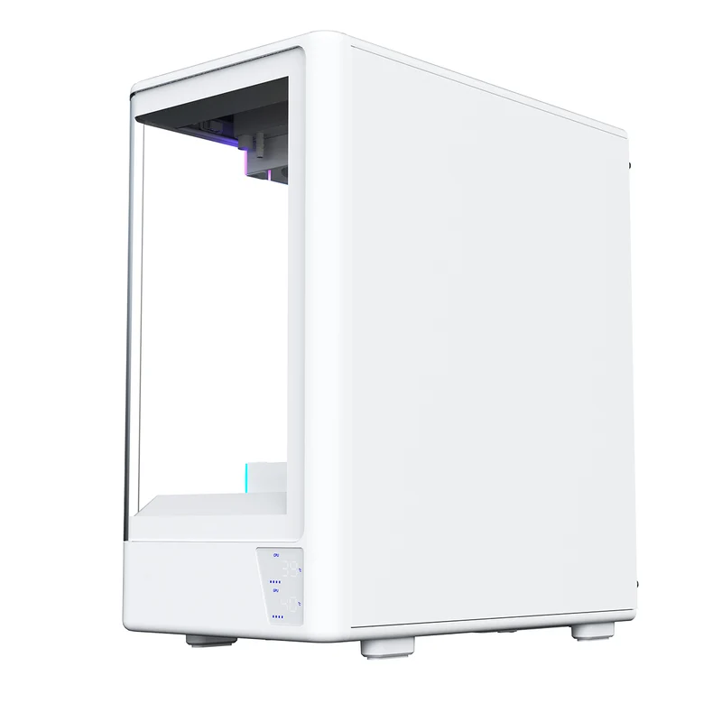 Coolman Astra M-ATX PC Case with Digital Screen Display (Black, White)