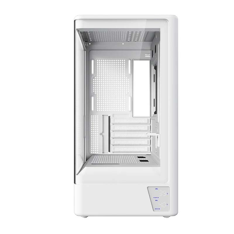 Coolman Astra M-ATX PC Case with Digital Screen Display (Black, White)